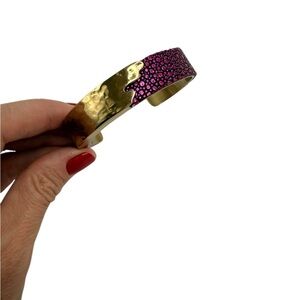 Rustic cuff Dallas .5 leather gold tone cuff bracelet